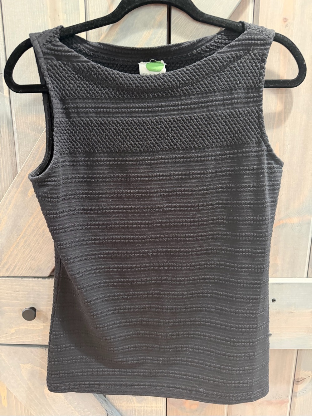 Anthropologie Womens Small Black Textured Knit Sleeveless Tank Top Stretch